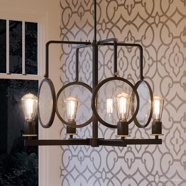 Luxury Art Deco Chandelier, 18.25"H x 25.375"W, with Bohemian Style, Olde Bronze Finish by Urban Ambiance (60 to 100 Watts - Steel - Bronze - 4 to 6 - Chandeliers For Bedrooms by Overstock.com