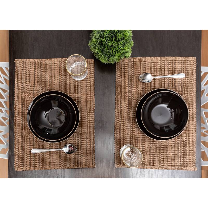 Fabstyles Casual Classic Set of 4 Thick Cotton Heavyweight Placemats - 13"x19"