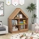 preview thumbnail 6 of 18, Costway Wooden Kids Dollhouse Bookshelf with Open Shelves - See Details