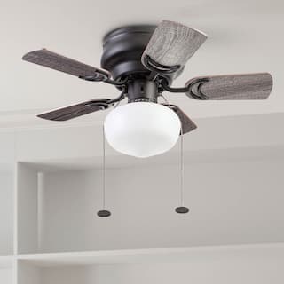 28" Prominence Home Hero Bronze Traditional Flush Mount Indoor LED Ceiling Fan with Light, Pull Chain