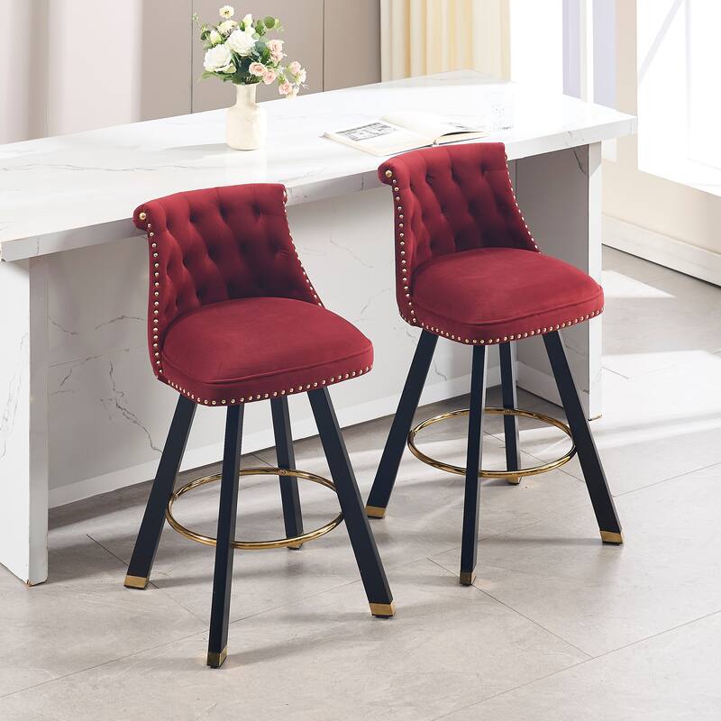 Set of 2,Back pull point design, velvet material, 360 degree rotation, back pull loop detachable design, rivet decoration