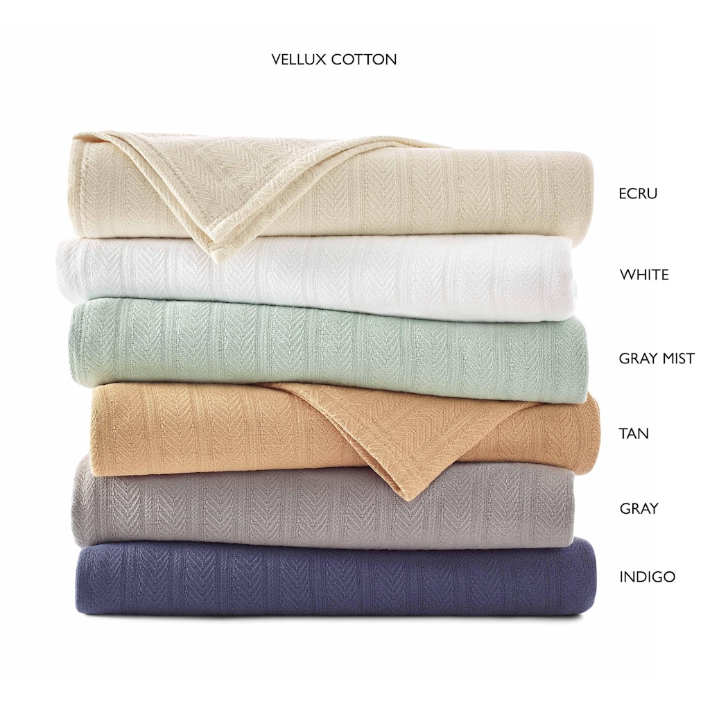 Vellux Cotton Blanket Soft Breathable Cozy Lightweight All-Season