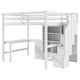 preview thumbnail 75 of 80, Multifunctional Wood Twin Size Loft Bed with L-Shaped Desk and Storage Staircase, Loft Bed Frame with Cabinet and Drawers