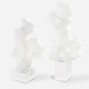 preview thumbnail 2 of 1, Abstract Stone Sculptures with Crystal Base - 16" - White - Set of 2