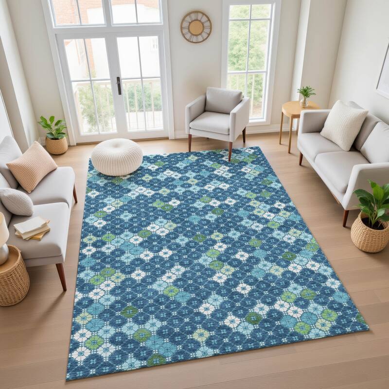 Premium Washable Super Soft Modern Mosaic Mayfield Rug