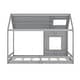 preview thumbnail 16 of 34, Full House Bed with Roof & Window - Pine Wood Playhouse Design