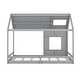 preview thumbnail 34 of 34, Full House Bed with Roof & Window - Pine Wood Support for Kids