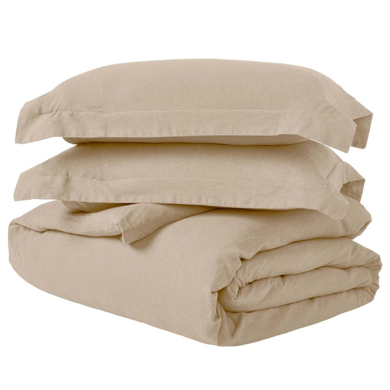 Superior Cotton Linen Garment Washed 3 Piece Duvet Cover Set