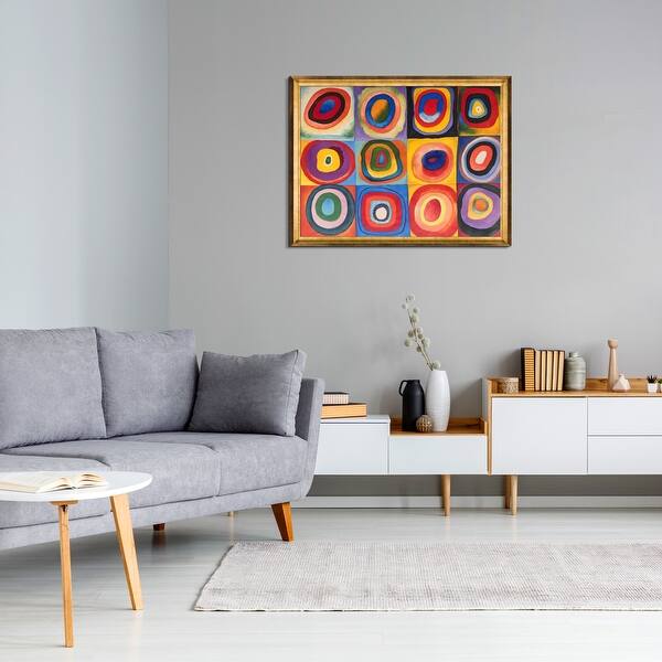 Shop La Pastiche Farbstudie Quadrate With Athenian Gold Frame 53 X41 On Sale Overstock 30989444