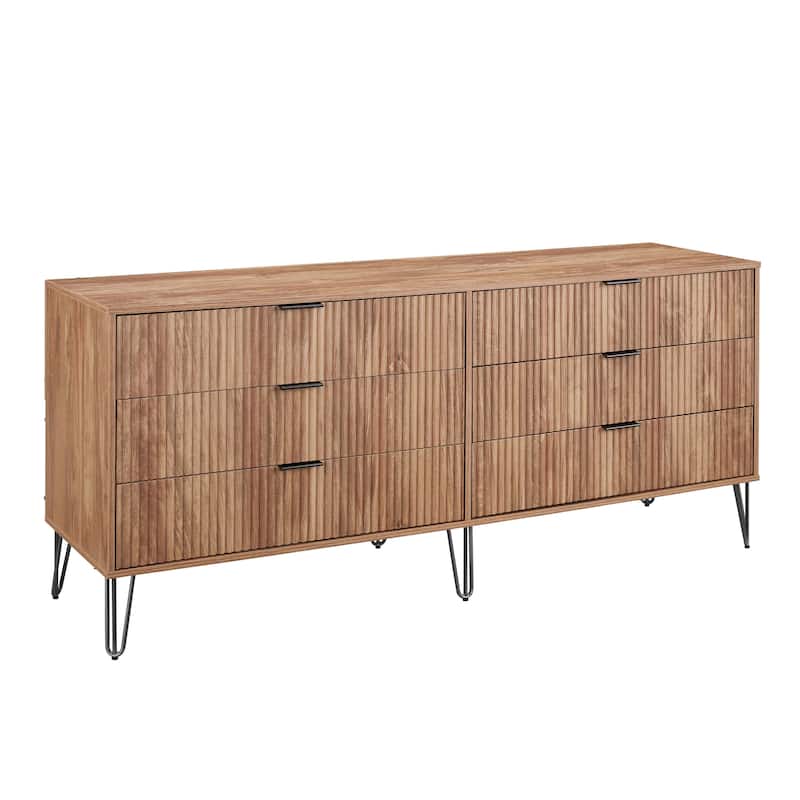 Manhattan Comfort Dumbo Modern 6-Drawer Double Low Dresser.