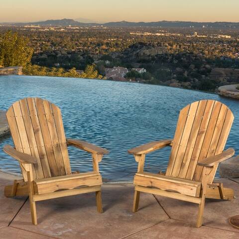 Hanlee Outdoor Rustic Acacia Wood Folding Adirondack Chair (Set of 2) by Christopher Knight Home