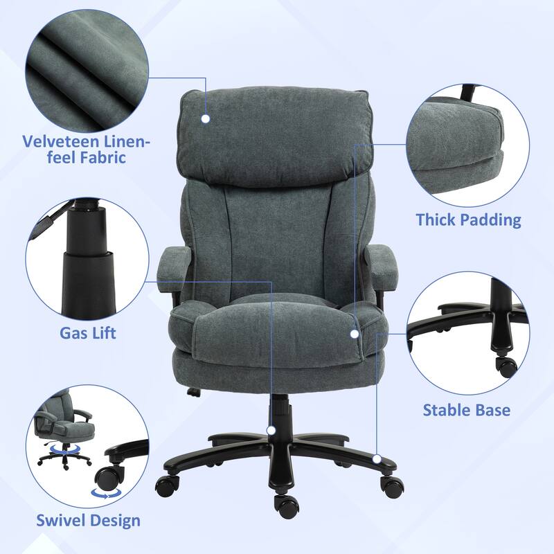Large Size Office Chair Heavy Duty High Back Office Chair Executive Computer Chair with Swivel Wheels, for Home Office