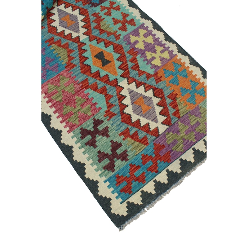 Flatweave Madalyn Red/Ivory Runner - 2'9" x 9'9"