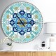 preview thumbnail 1 of 6, Designart 'Gorgeous Blue Morroccan tile' Oversized Contemporary Wall CLock 23 in. wide x 23 in. high