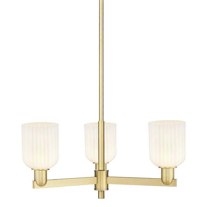 Innovations Lighting 716-3CR-9-18 Bridal Veil Chandelier Bridal Veil 3 - Satin Gold / Gloss White