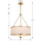 preview thumbnail 5 of 3, Broche 6 Light Antique Gold Chandelier - 24'' W x 31'' H
