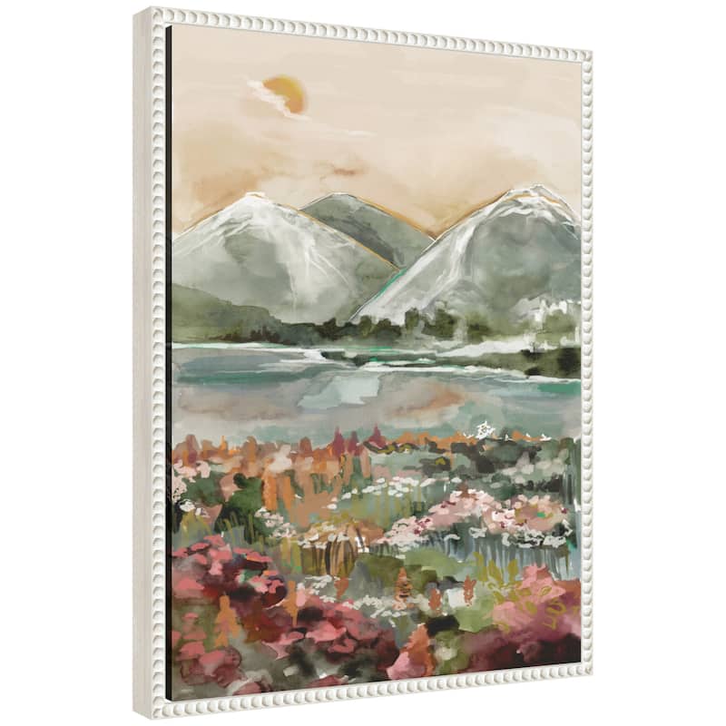 Kate and Laurel Sylvie Neutral Landscape 03 Framed Canvas by Annie Quigley - 18x24 - White