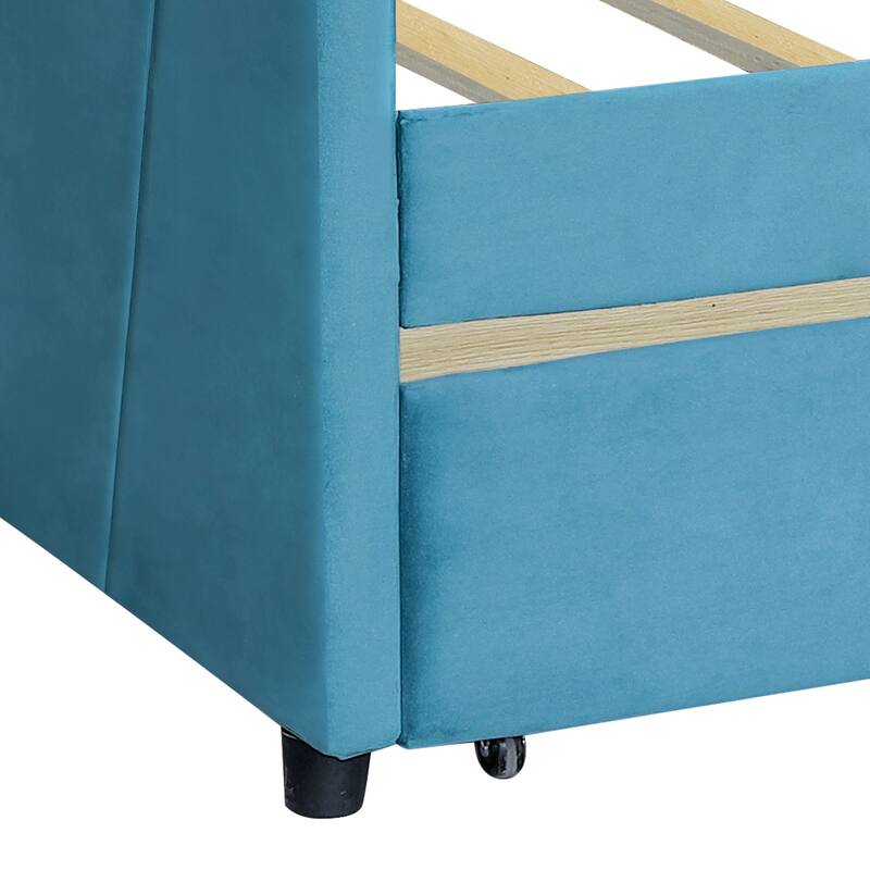 Elegant Twin Daybed with Velvet Upholstery, Drawers for Storage, and Sturdy Frame