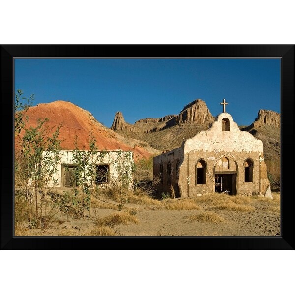"Contrabando movie set on The River Road in Big Bend Ranch State Park" Black Framed Print