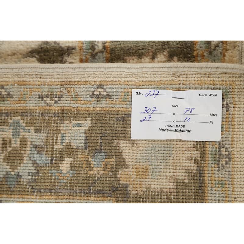 Floral Vegetable Dye Peshawar Chobi Oriental Runner Rug Hand-knotted - 2'7" x 10'0"
