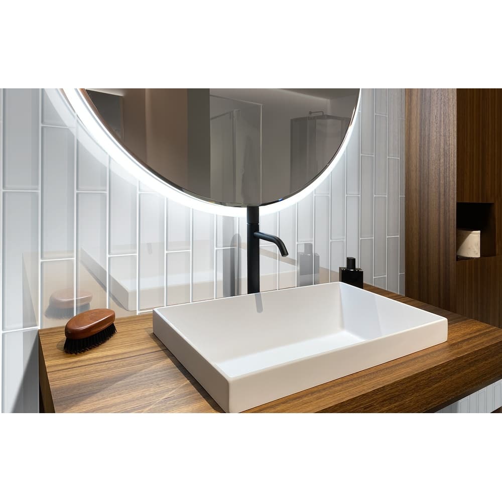 Apollo tile 4" x 16" Colorway Glossy White Glass Tile (5.33 sq ft/case) - 12 Pack
