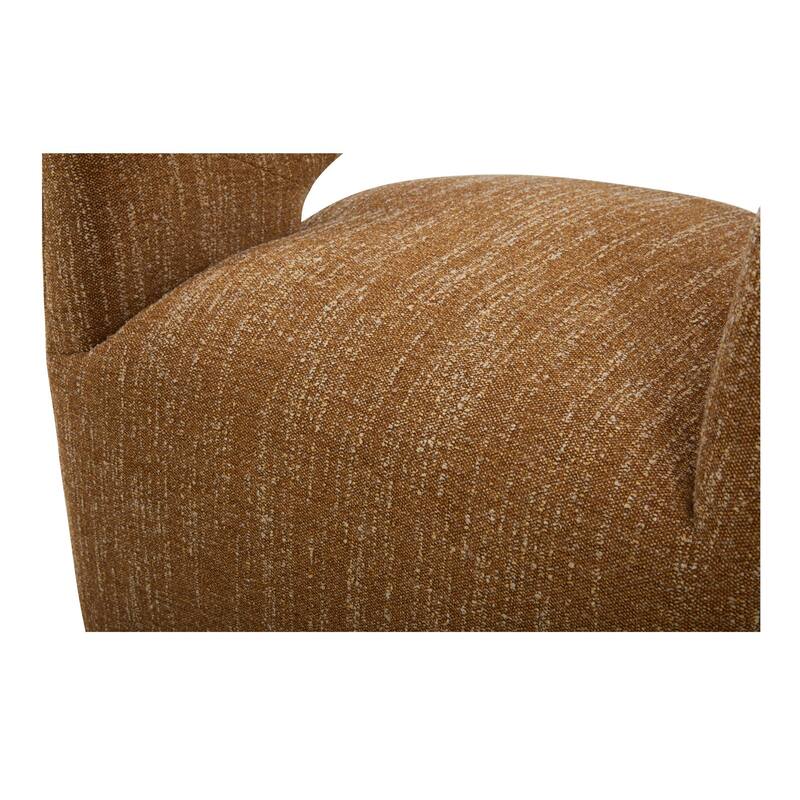 NADAAL STUDIOS Melisande,Rolling Dining Chair With Boucle Upholstery - 25.5"W x25.5"D x32.25"H