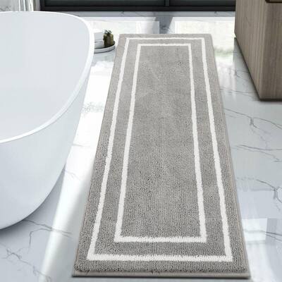 Bath Rug Runner,Water Absorbent Extra Long Bathroom Rug,Non Slip Bathroom Floor Mat,Soft Microfiber Machine Washable Shower Mats