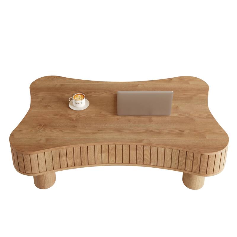 Lift Top Coffee Table - Fluted Panel Hidden Storage,Silent Hydraulic Lift,Curved Safety Corners,5 Min Assembly