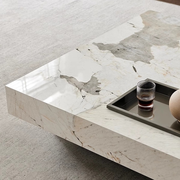 JASIWAY Light Luxury Sintered Stone Square Coffee Table - On Sale - Bed  Bath & Beyond - 39380730