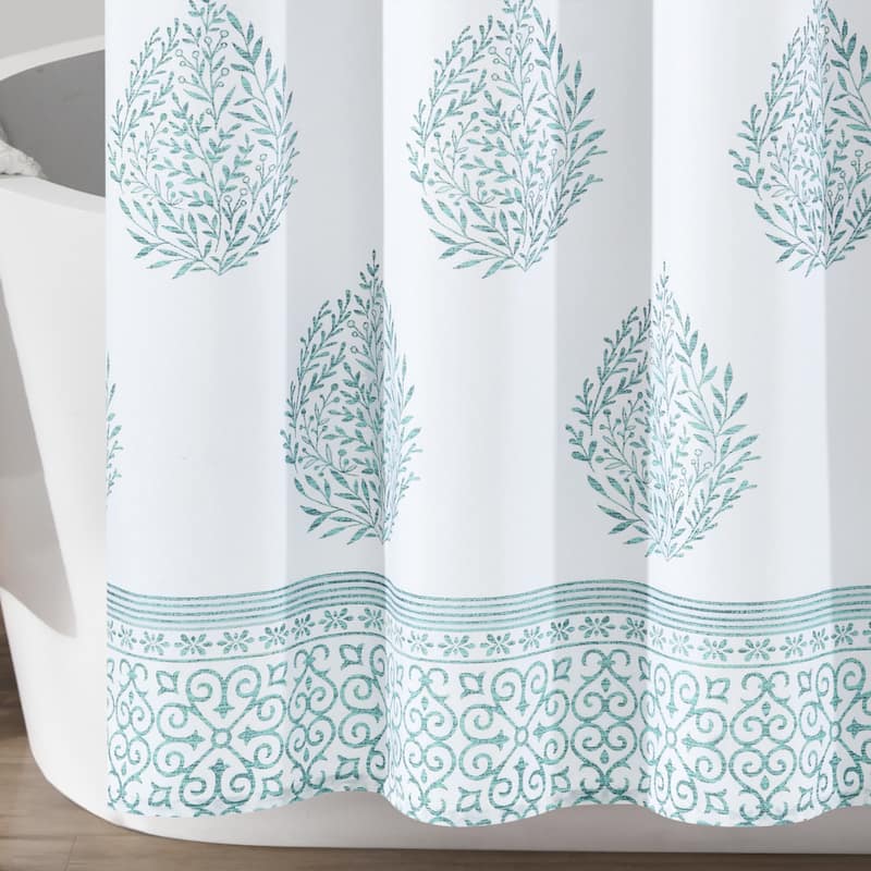 Lush Decor Teardrop Leaf Shower Curtain
