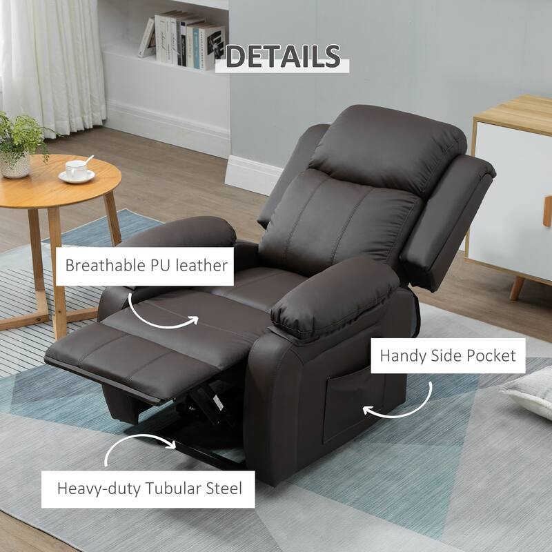 HOMCOM Living Room Power Lift Chair, PU Leather Electric Recliner Sofa Chair for Elderly with Remote Control