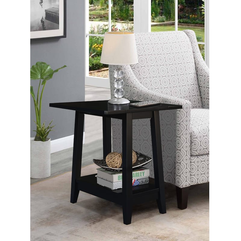 Square Solid Wood Drop Leaf Side Table
