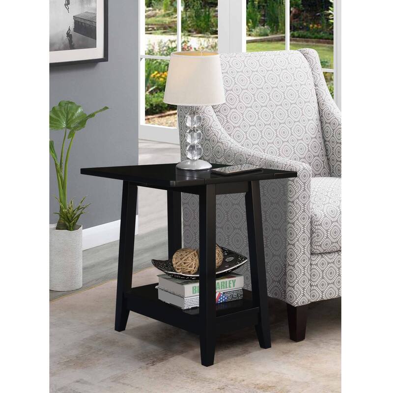 Square Solid Wood Drop Leaf Side Table