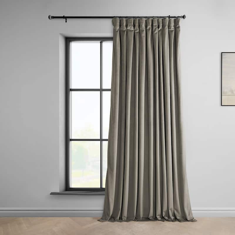 Exclusive Fabrics Extra Wide Heritage Plush Velvet Room Darkening Curtain (1 Panel)