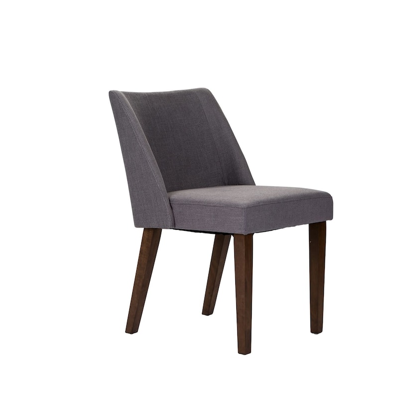 Space Savers Dining Chairs Set Walnut and Linen Upholstery 2 Piece - Various Colors