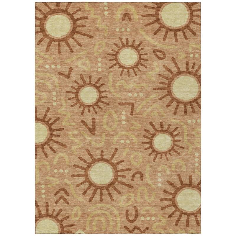 Machine Washable Indoor/ Outdoor Modern Sol Chantille Rug