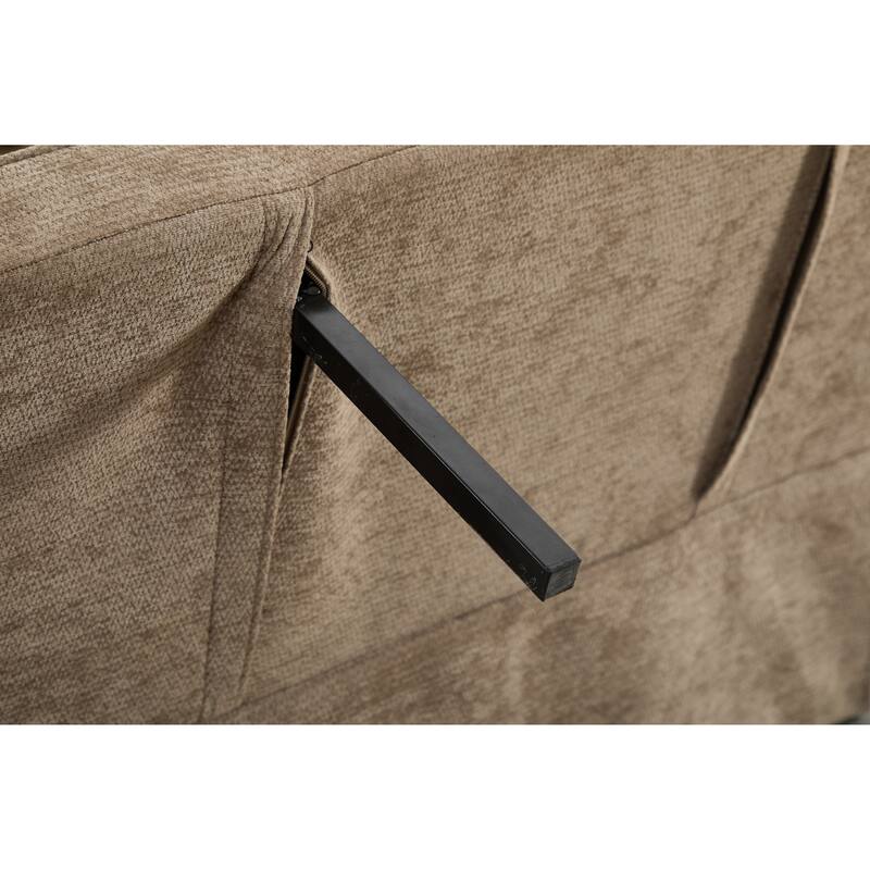 Pull-Out Sofa Bed Daybed, Lounge Chaise Loveseat with Adjustable Backrest, Convertible Sleeper Sofa with USB Charging