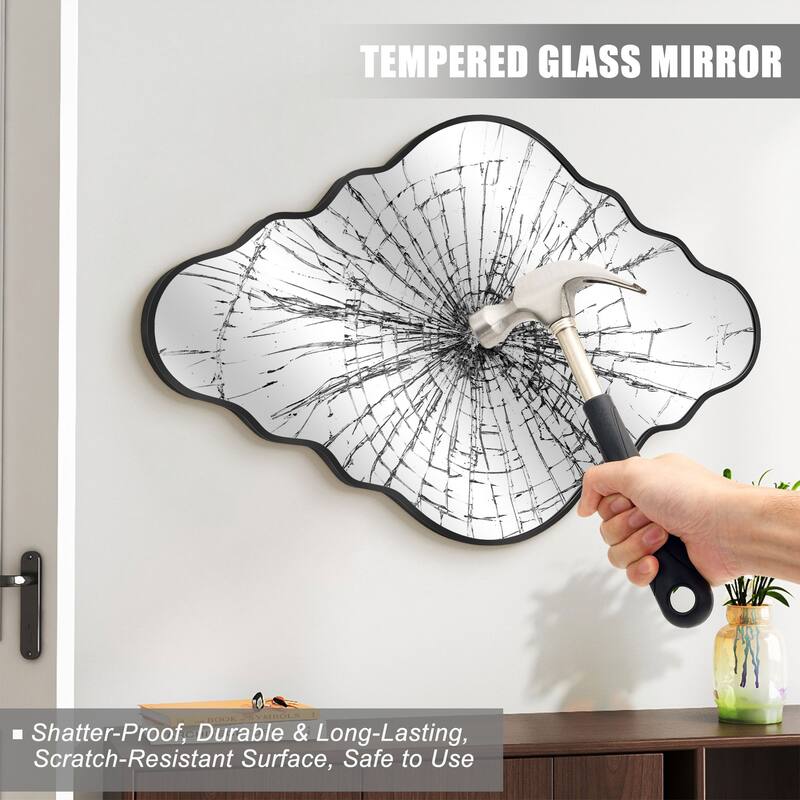 Modern Irregular Aluminum Alloy Framed Decorative Wall Mirror