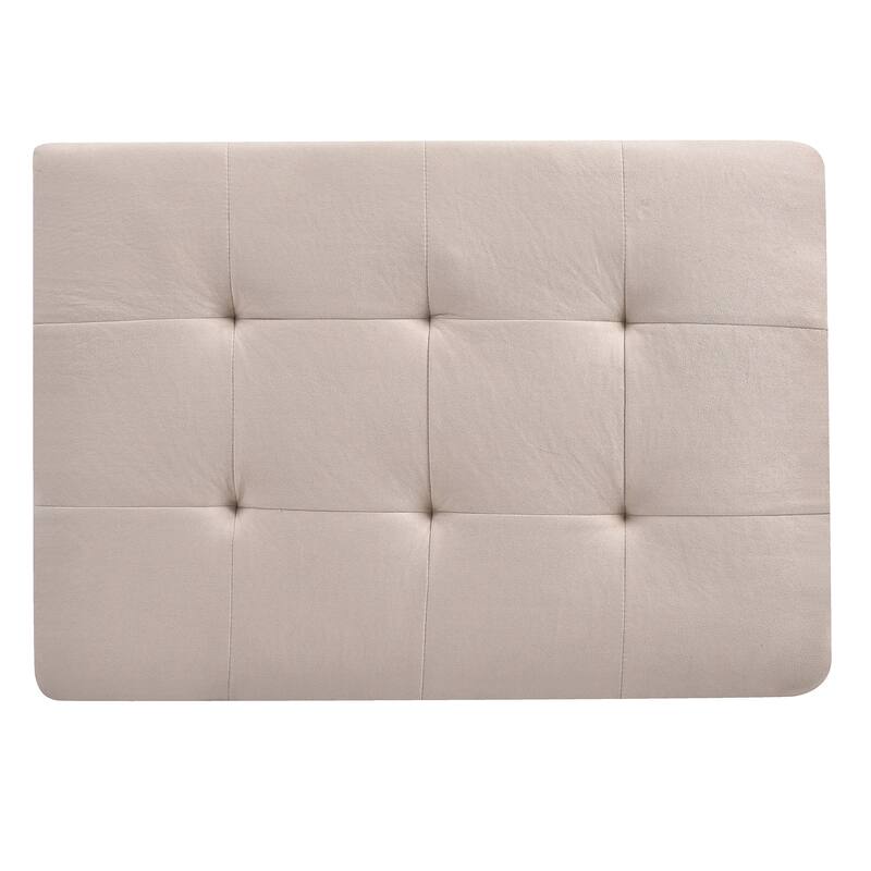 Upholstered Tufted Ottoman - 38" - Beige