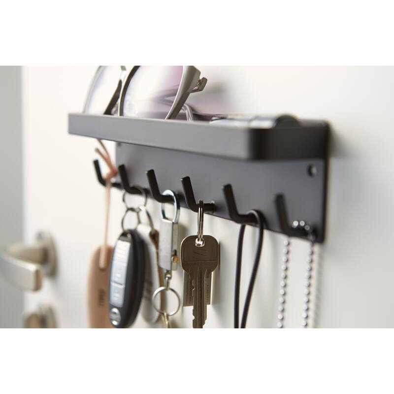 Yamazaki Home Magnetic Key Rack, Steel, Holds 4.4 lbs - L 1.77 x W 9.65 x H 2.36 inches