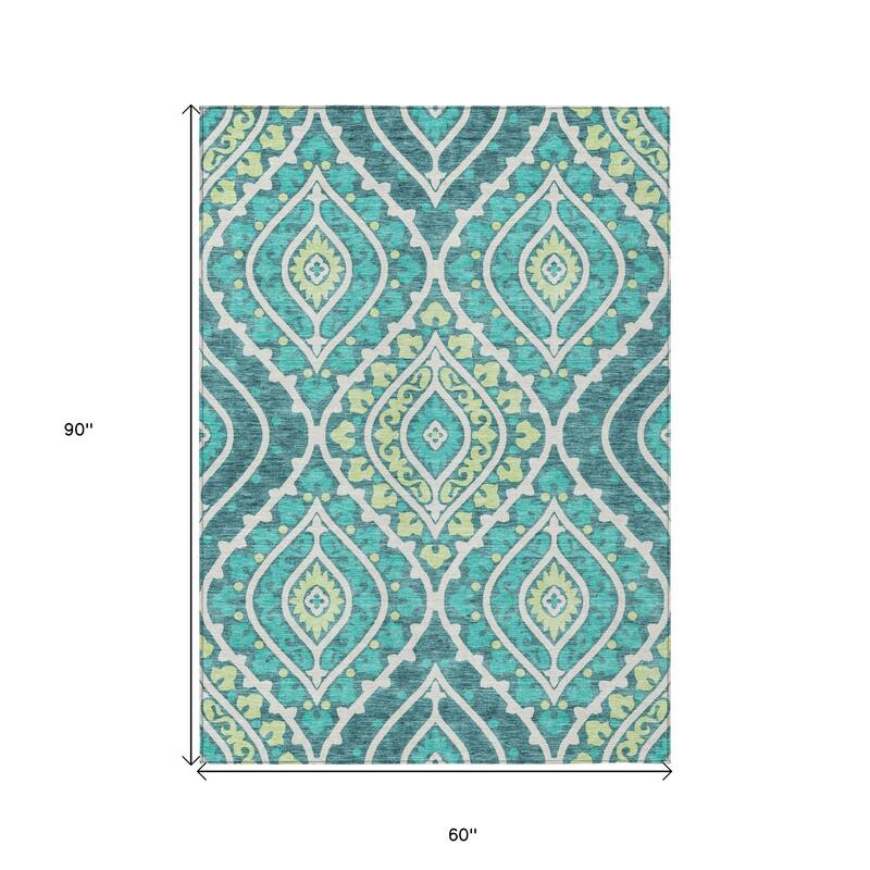 HomeRoots Floral Transitional Rectangle Outdoor Rug
