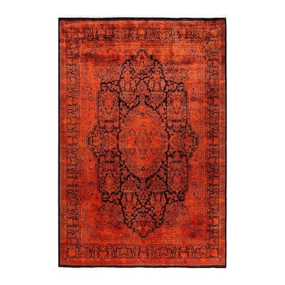 Contemporary Overdyed Wool Hand Knotted Area Rug - 6' 1" x 8' 10"