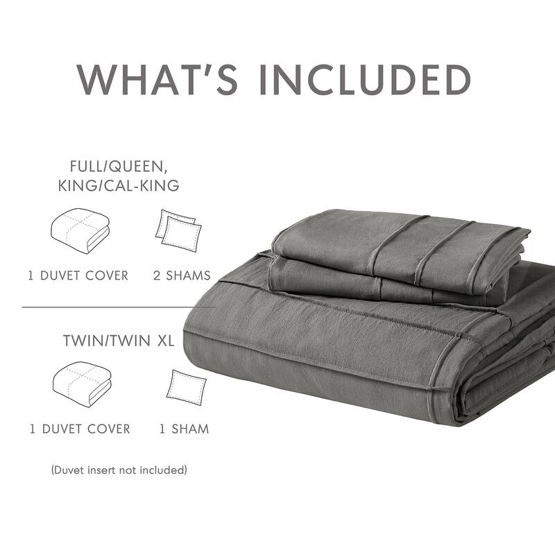 Chelsea Square Evans Pinch Pleated Soft Washed Boho Duvet Cover Set