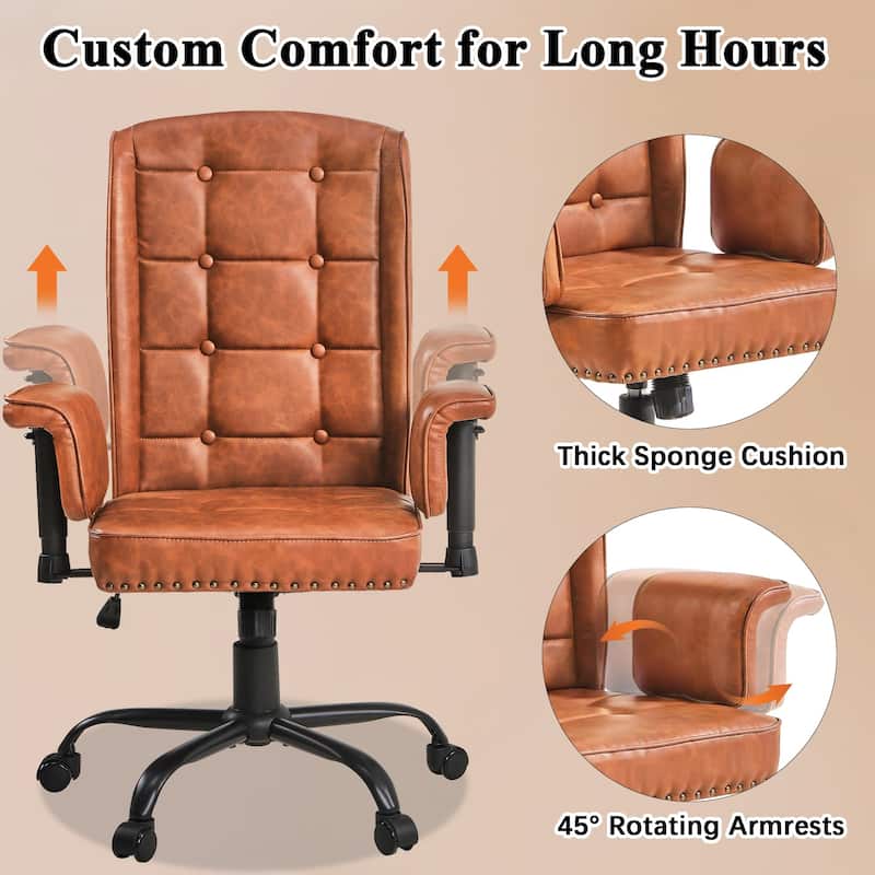 Javlergo Adjustable Home Office Desk Chair Desk Chair Executive Office Chair Computer Chair Ergonomic Mid Back with 360° Swivel