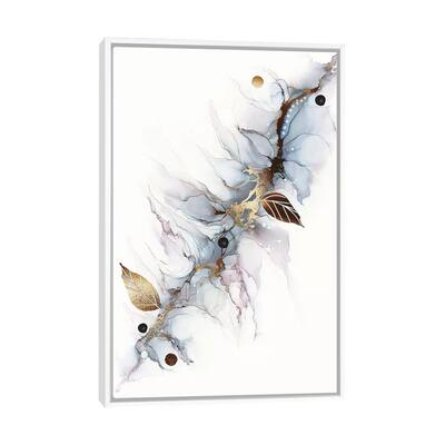 iCanvas "Coppered Vein Alcohol Ink Abstract Flower" by Pomaikai Barron Framed
