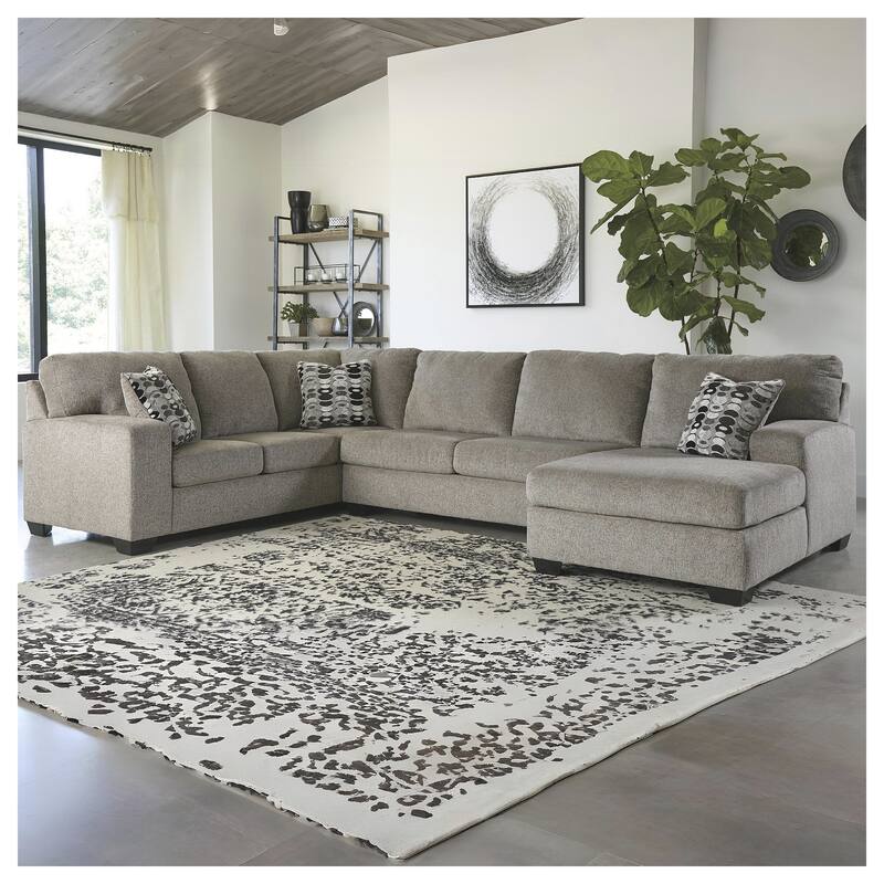 Ballinasloe 3-Piece Sectional- Platinum - Grey - Right Facing