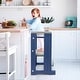 preview thumbnail 15 of 18, Kids Kitchen Step Stool with Dry Erase Board - 18.5"D x 18.5"W x 34.5"H