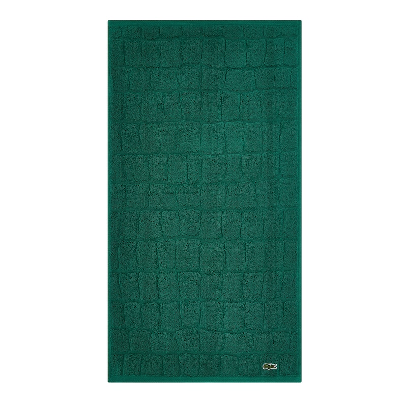 Lacoste Croc Scale Cotton Bath Towel, Hand Towel, and Washcloth - Hand Towel - Croc Green