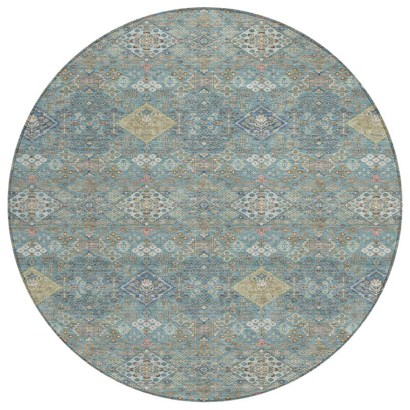 Machine Washable Indoor/ Outdoor Boho Panel Chantille Rug