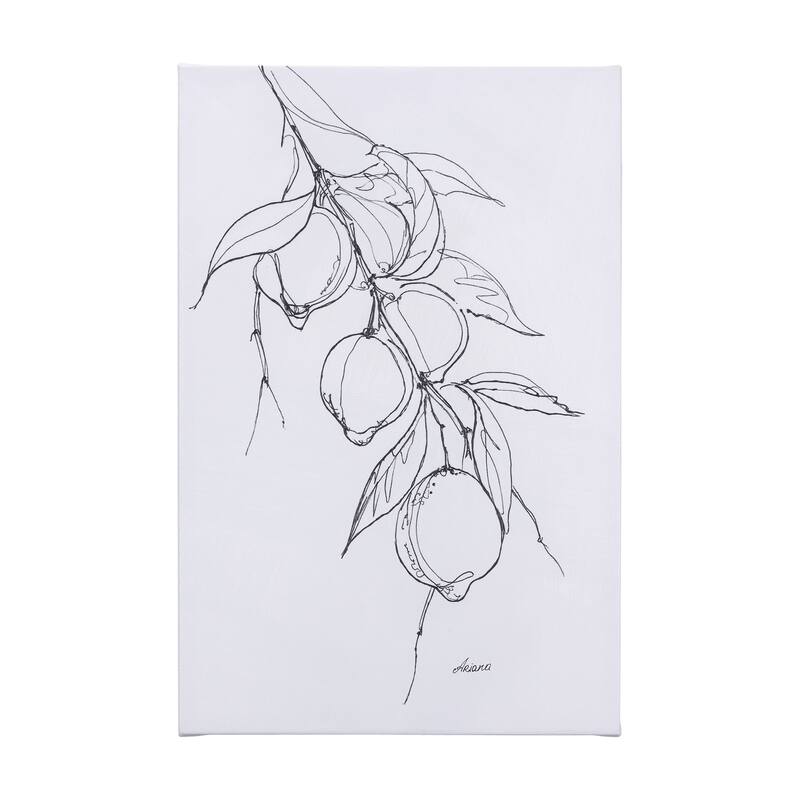 Lemon Branch I (24 x 36 ) Canvas Art Print - Large